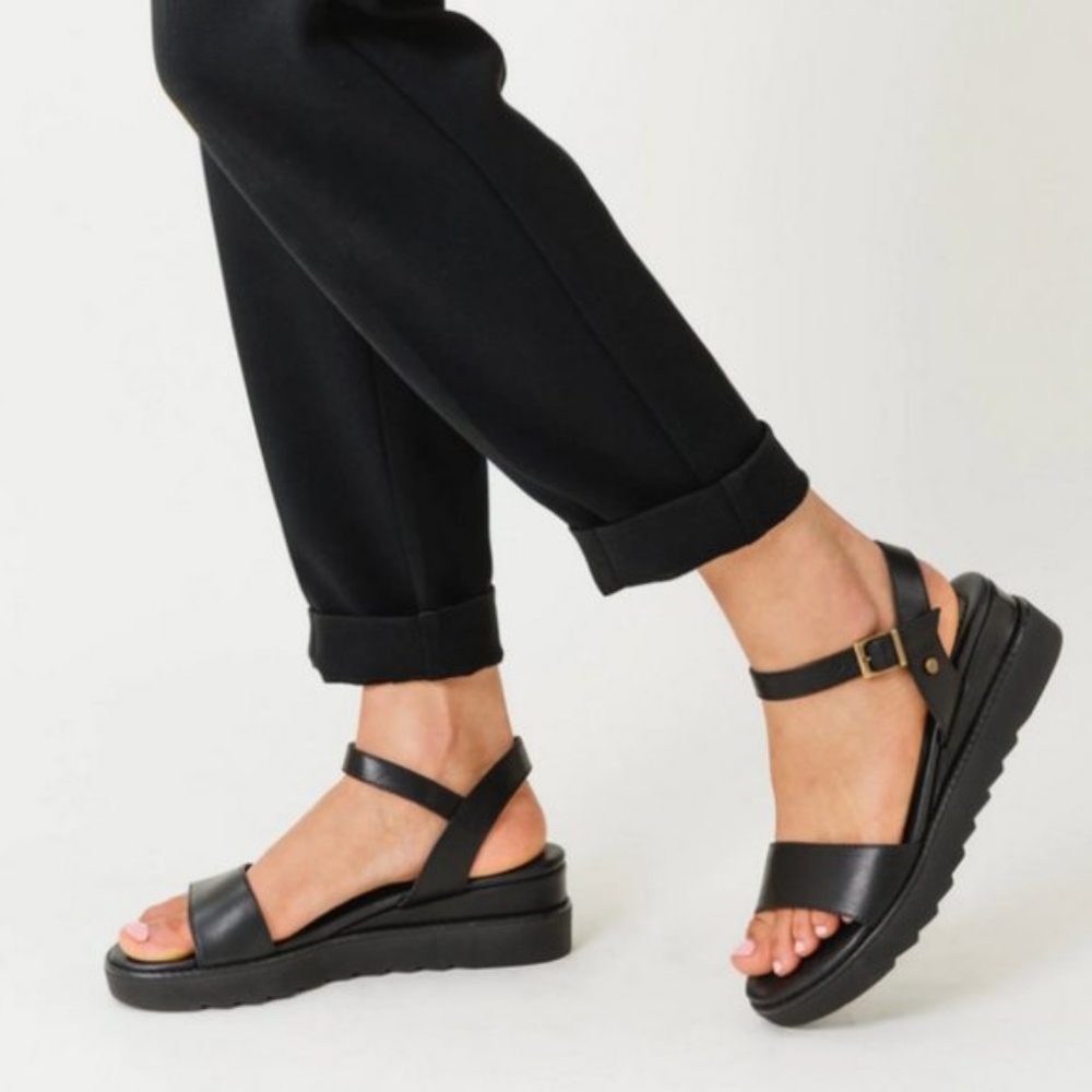 Soho Wedge Sandals - 9 - Patina / Portland Leather Goods